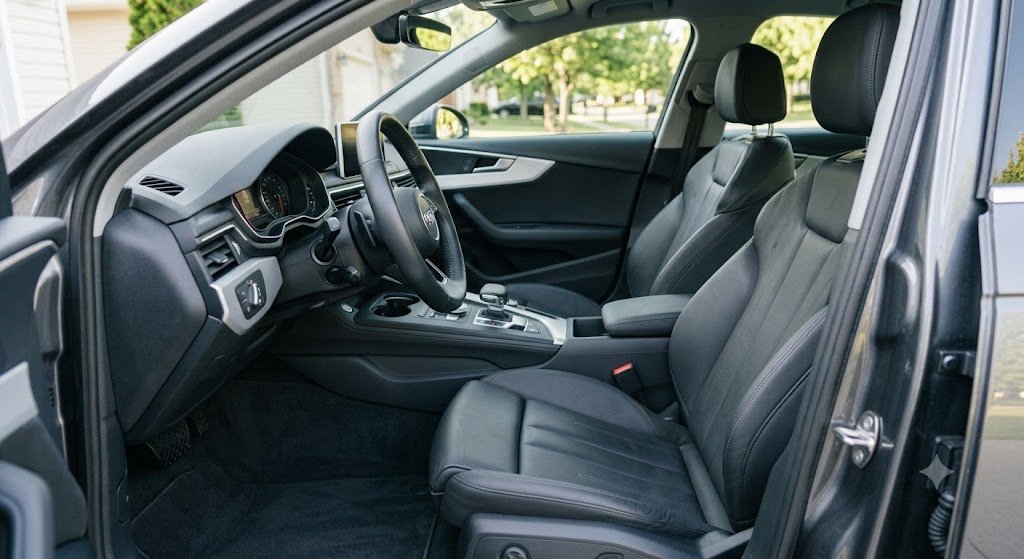 Nettoyage intérieur auto en cours